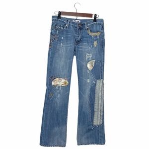 Karlie embroidery patchwork distressed Jean Size 27